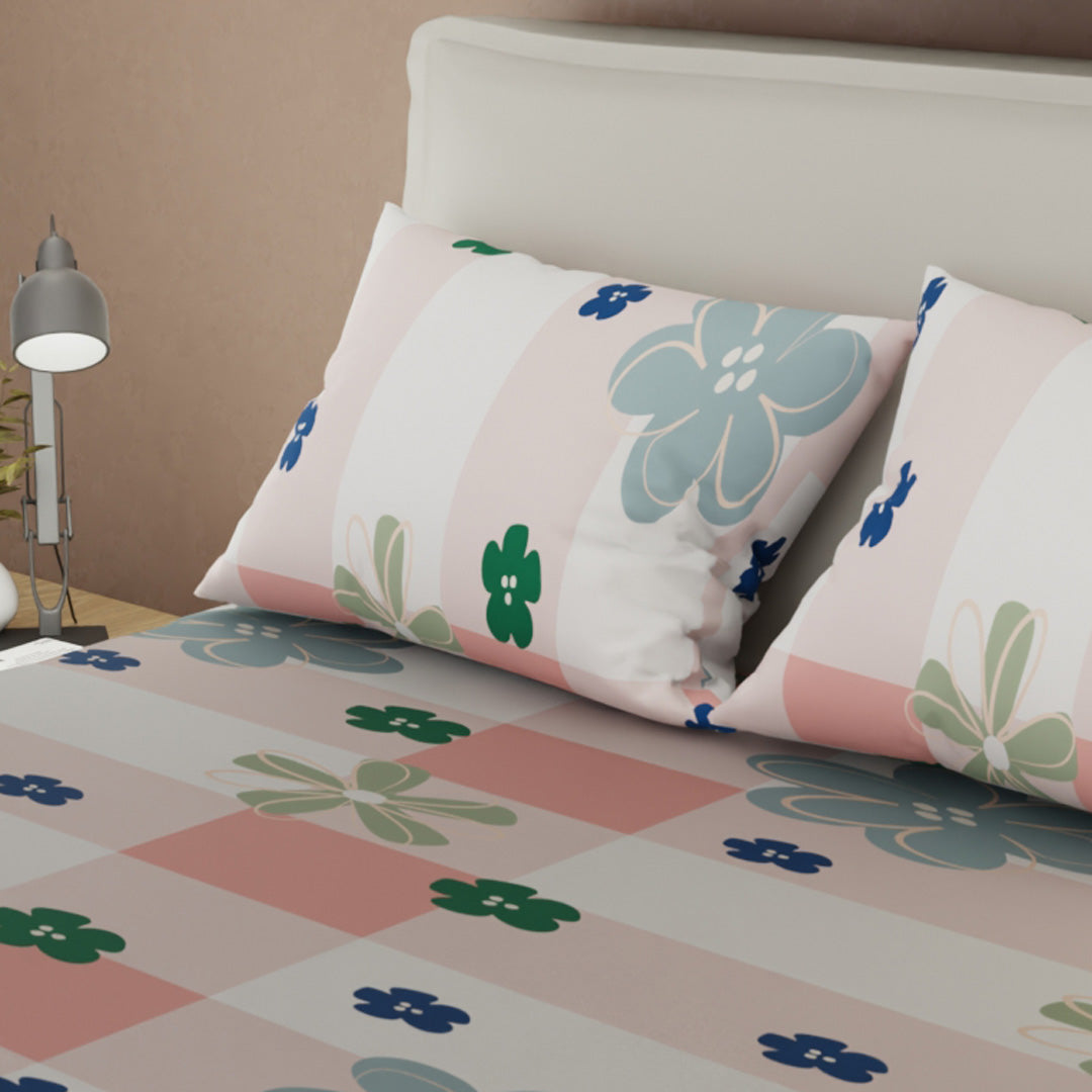 Sábana Ajustable Rosella Floral Salmon