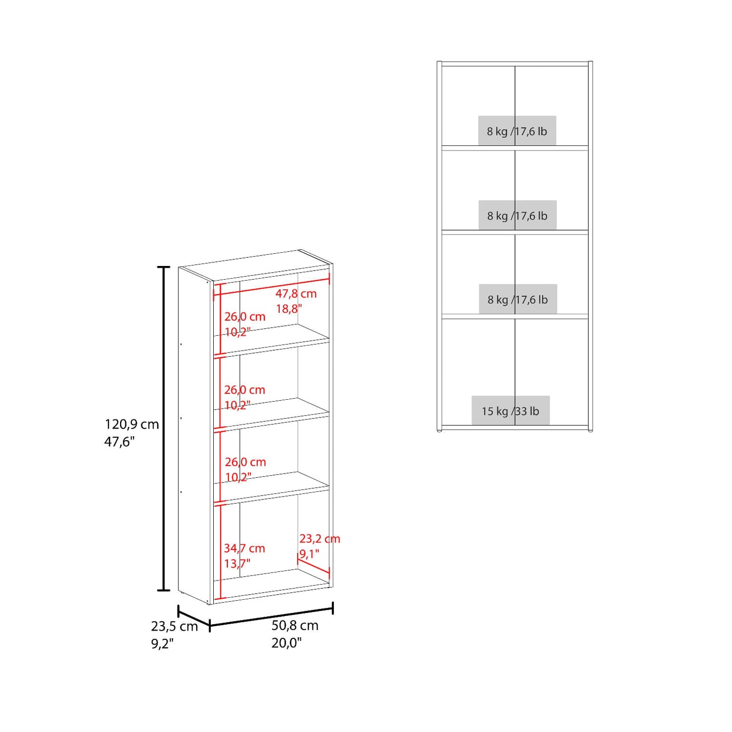 Biblioteca Joy Eco 120X50X23 Rta Wengue