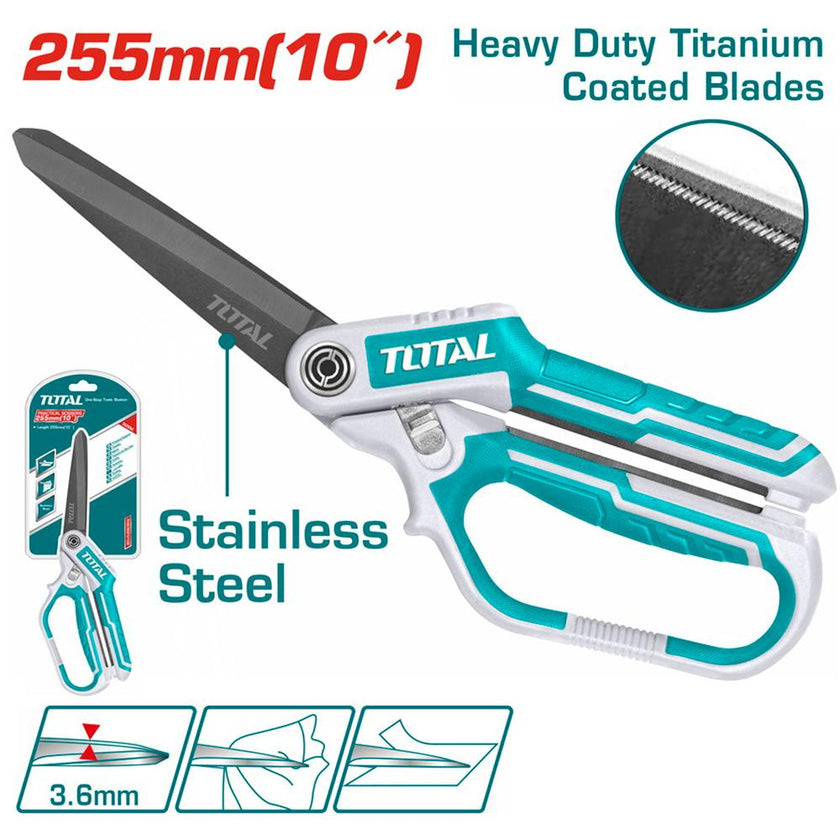 Tijera 10 Acero Inoxidable Mango Ergonomico Industrial Super Total Thscrs832558