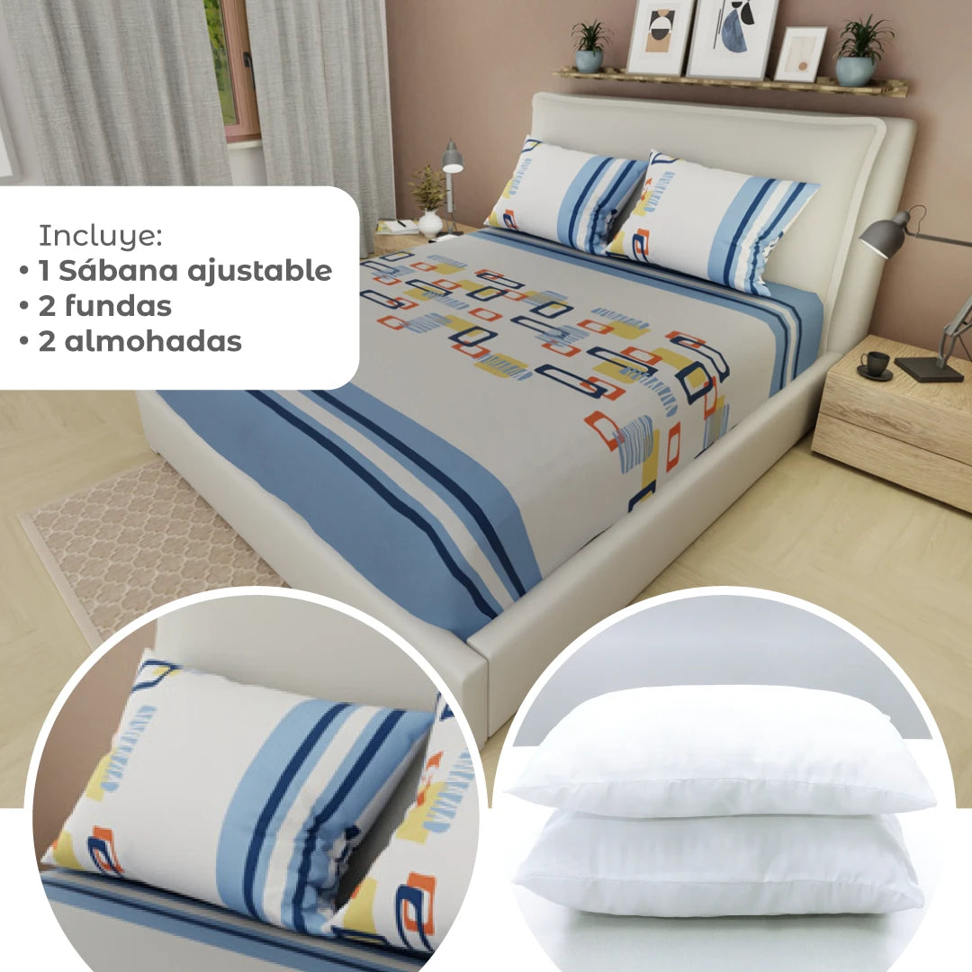 Combo 5 En 1 Blanco - Azul