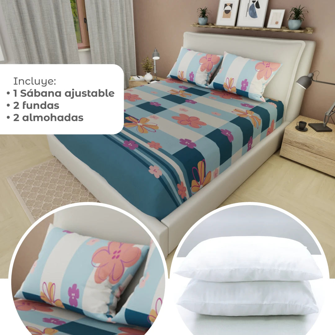 Combo 5 En 1 Azul - Salmon