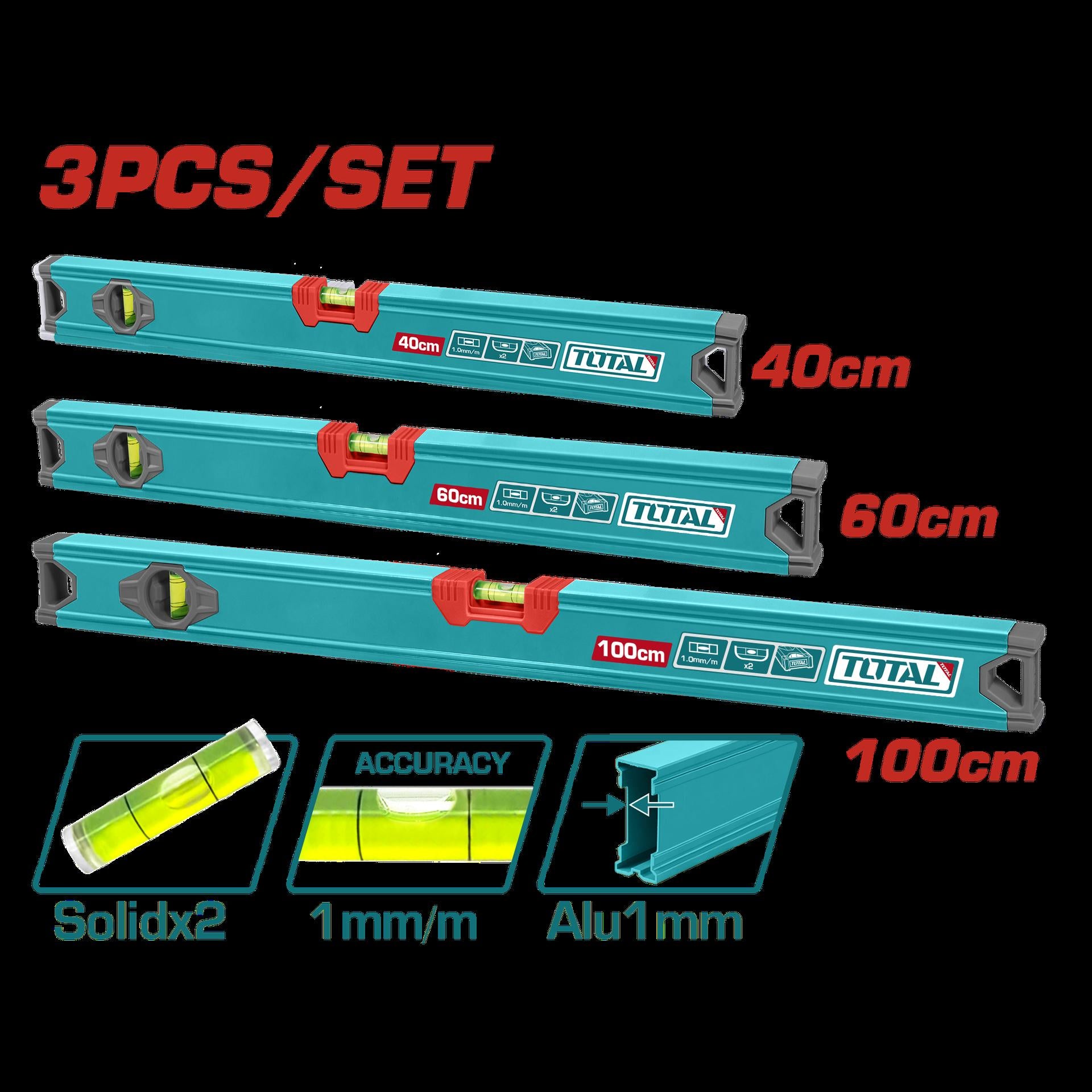 Juego De Nivel X 3 Pcs 4060100Cm Super Total Tht10403