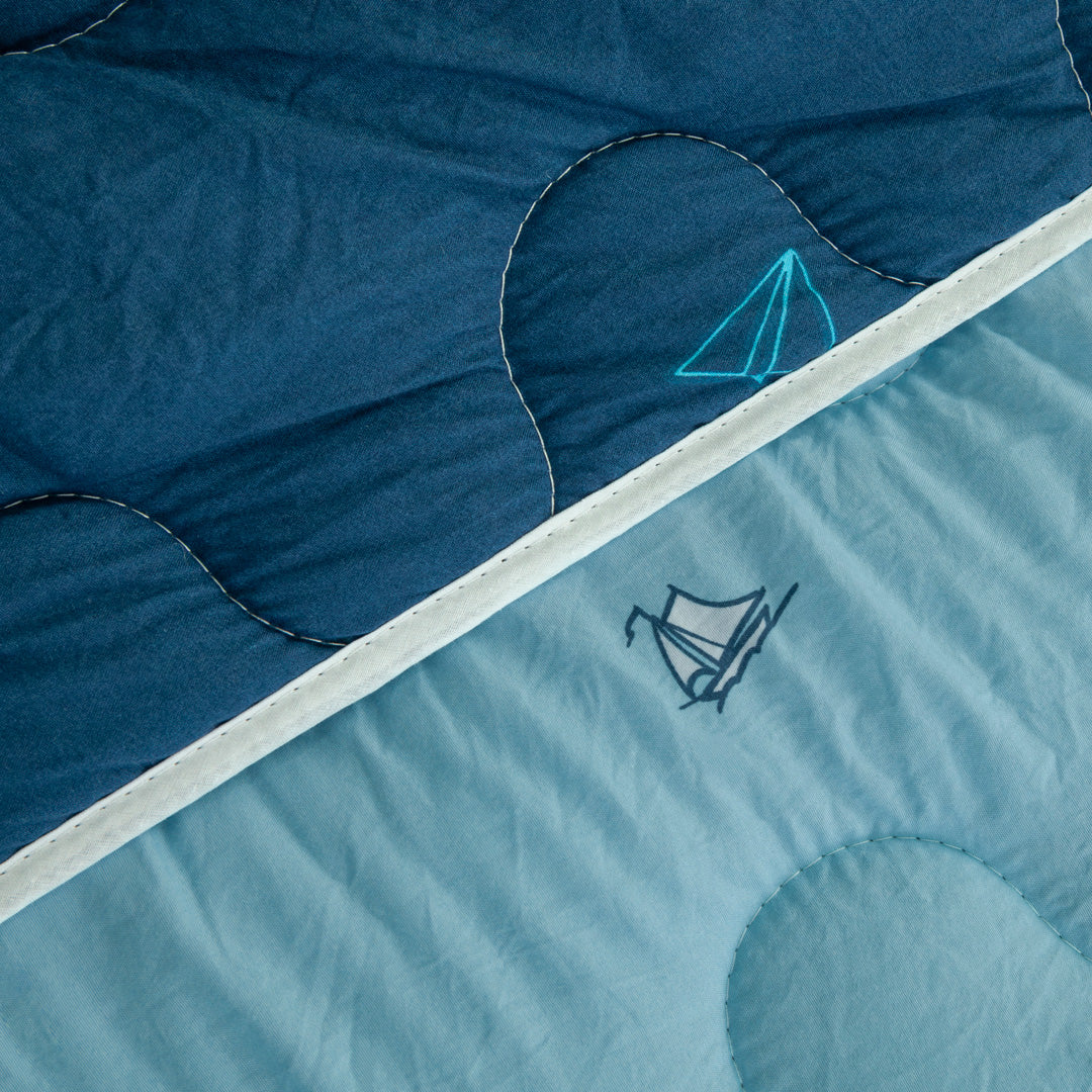 Cubrelecho Acolchado  Cotton Sense Blue Origami