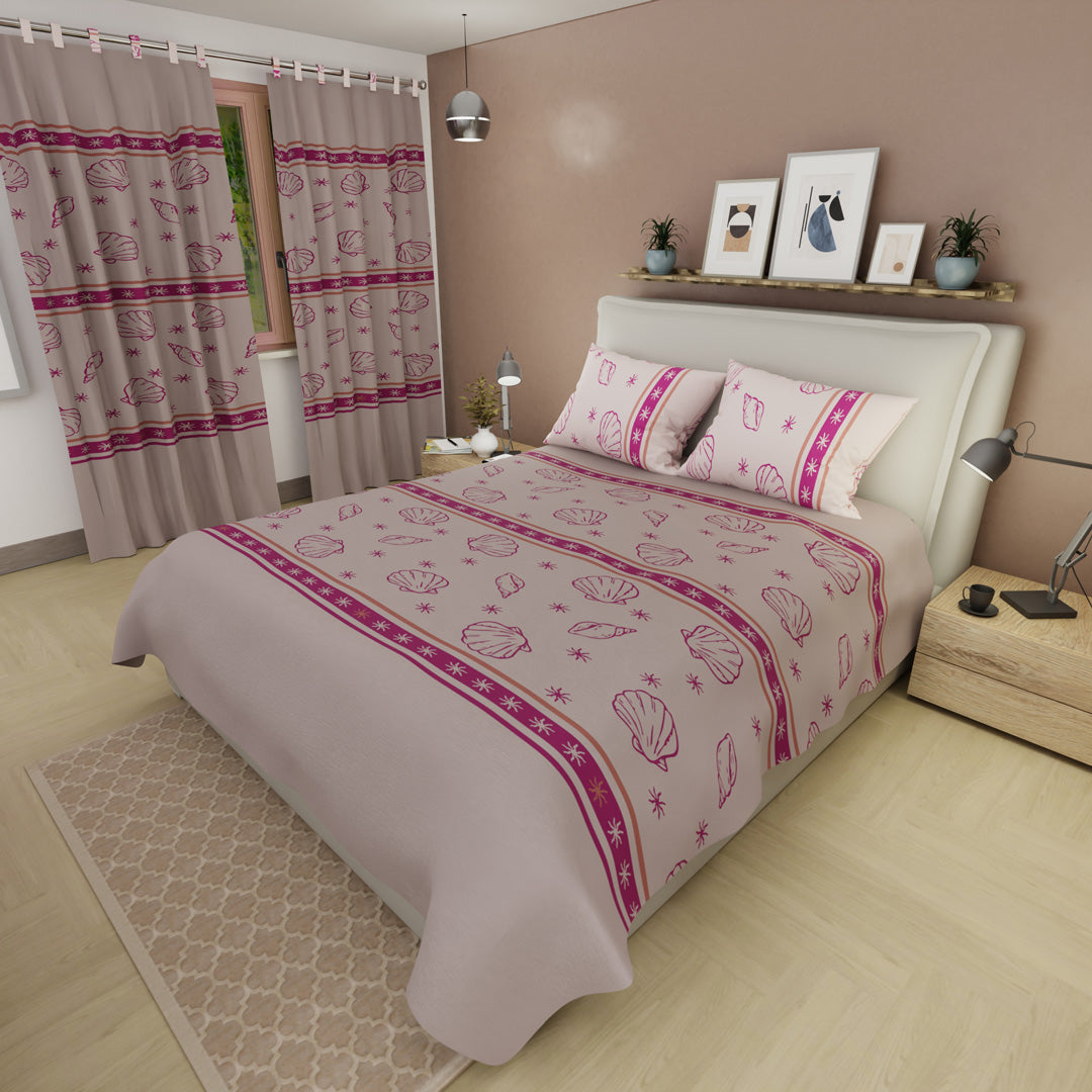 Juego De Sábanas Microfibra Suavizada Coral Marino Rosa