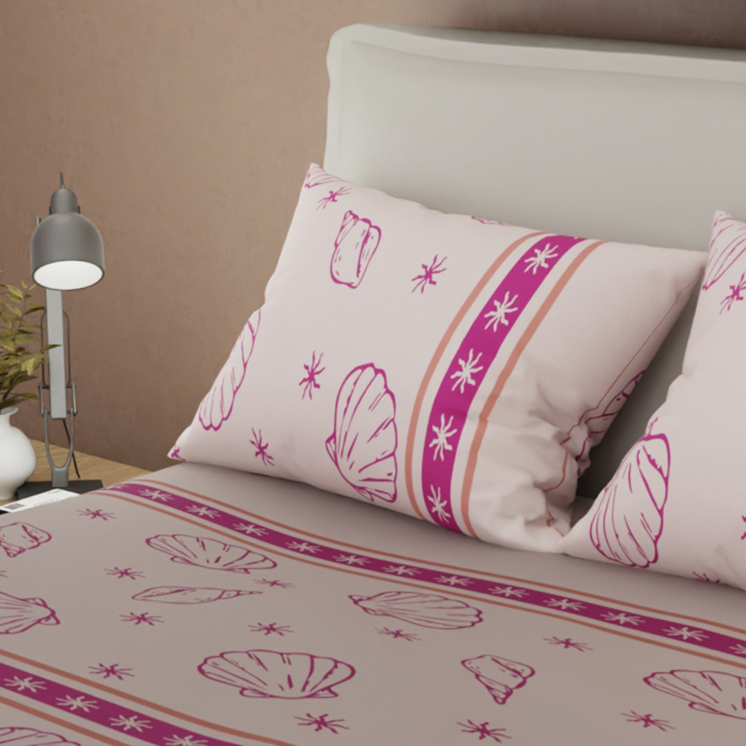 Juego De Sábanas Microfibra Suavizada Coral Marino Rosa