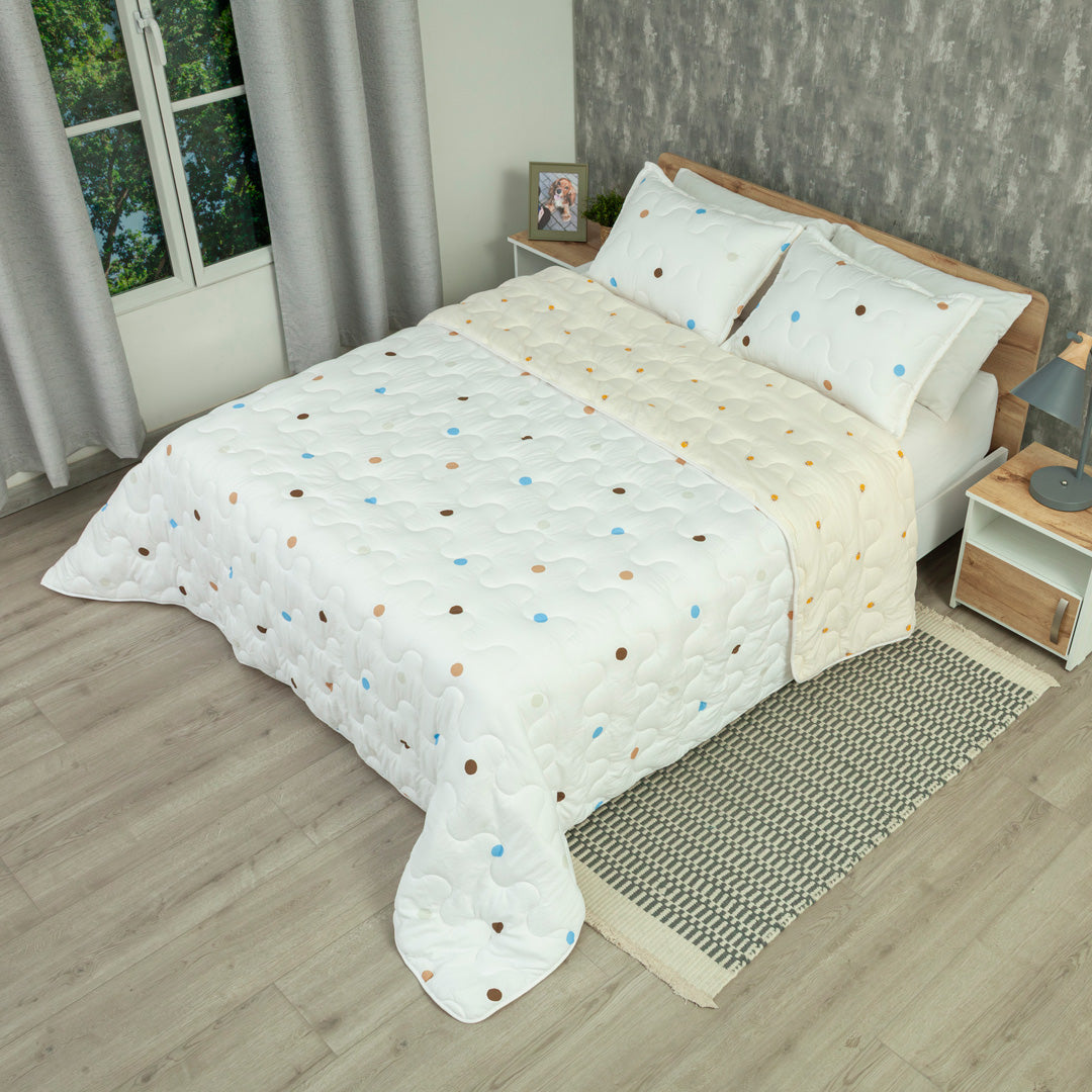 Cubrelecho Acolchado  Cotton Sense Viaje En Círculos