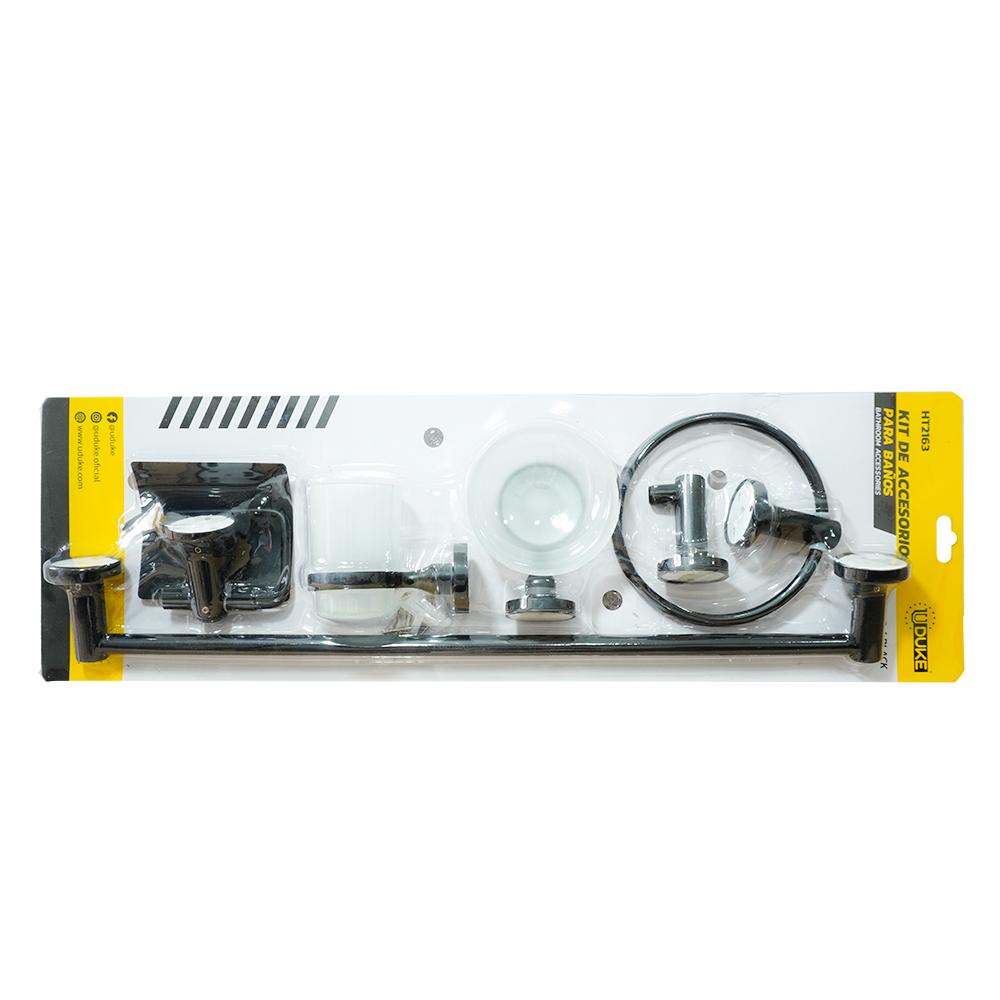 Kit Accesorios Para Baño X 6 Piezas Negro Uduke  Ht2163