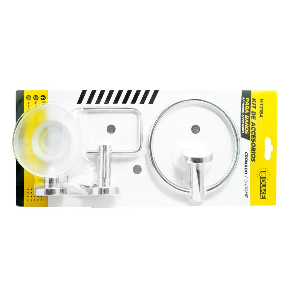 Kit Accesorios Para Baño X 3 Piezas Cromado Uduke  Ht2164