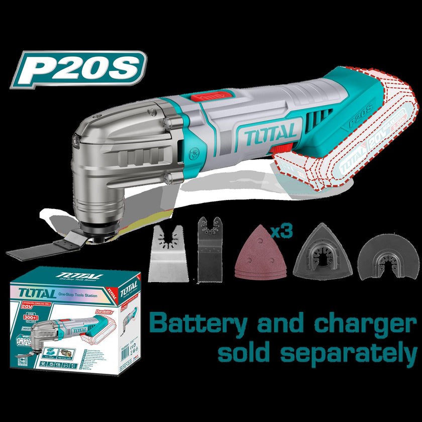 Multiherramienta Inalambrica Oscilante 20V  Accesorios Bateria Y Cargador No Incluido Total Tmli2022