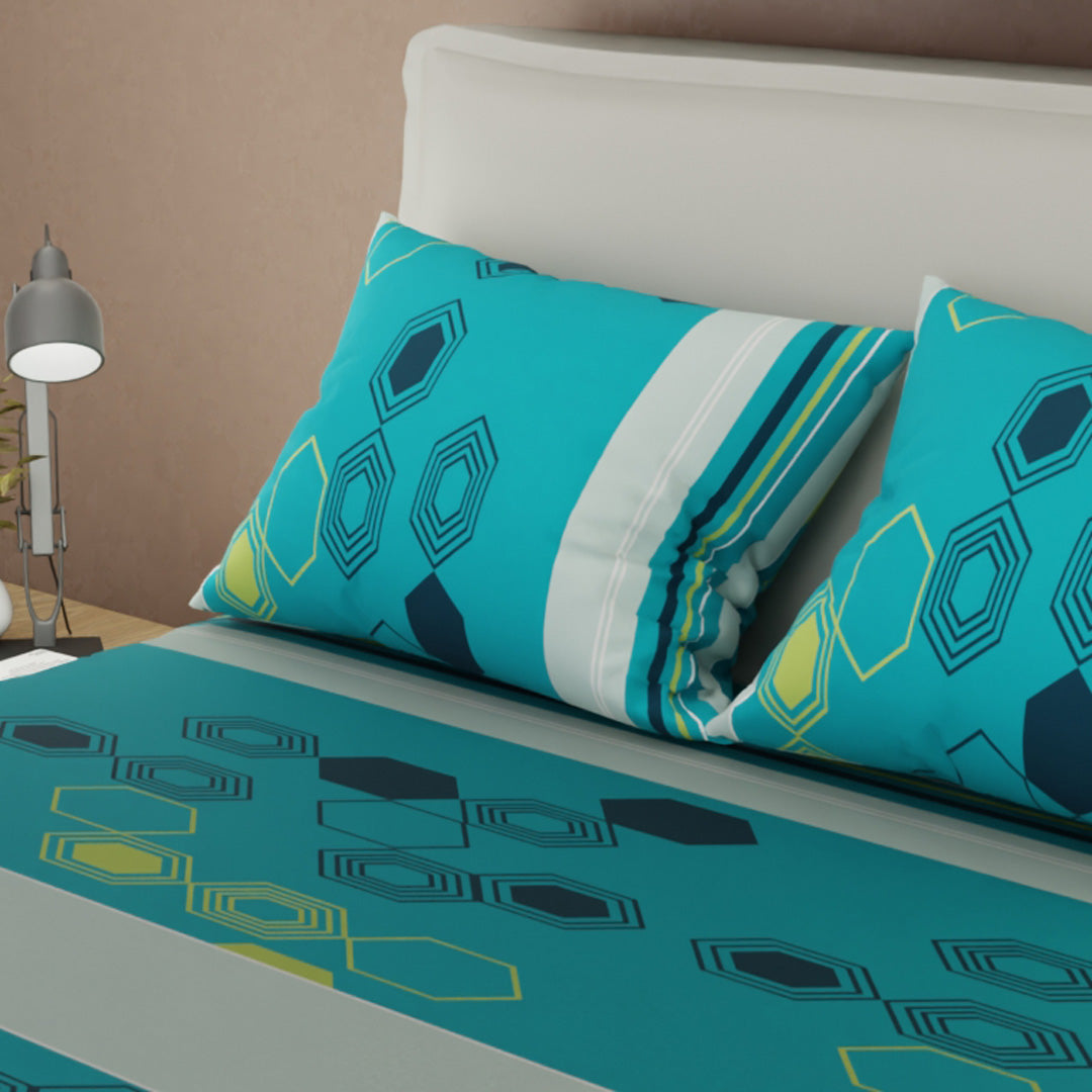 Sábana Ajustable  Pixel Grid Azul