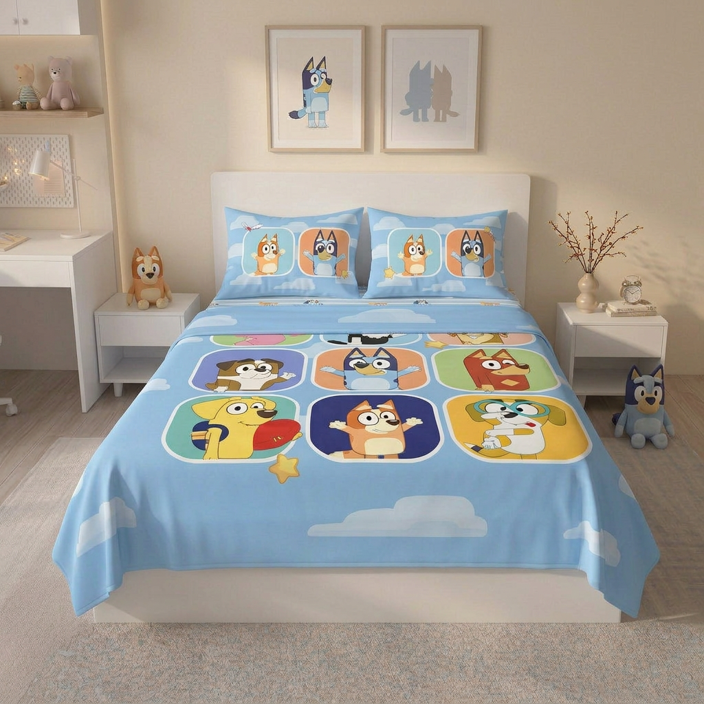 Juego De Sábanas Bluey Amigos