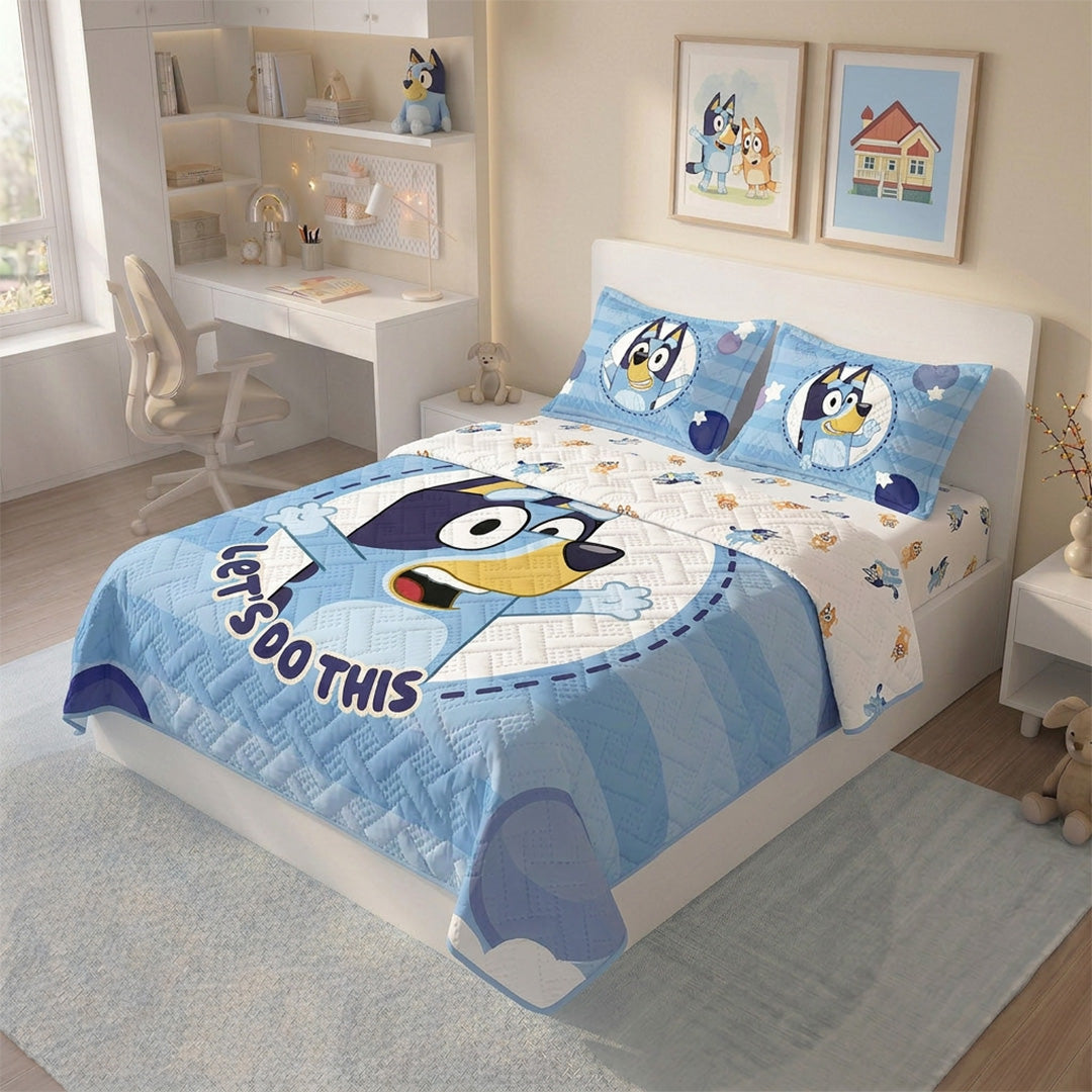 Cubrelecho Termosellado Bluey Azul