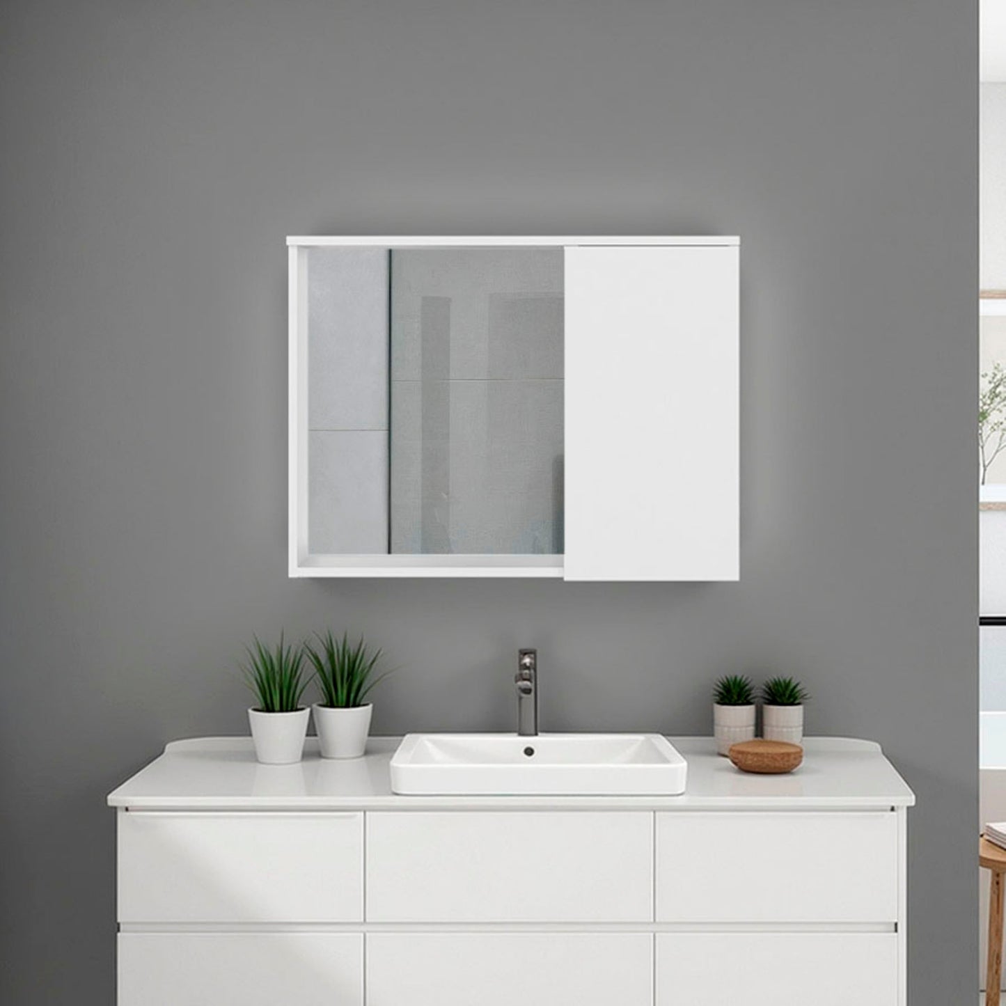 Botiquin Con Espejo Lagoa 60X79X13 Rta Kronos Zf