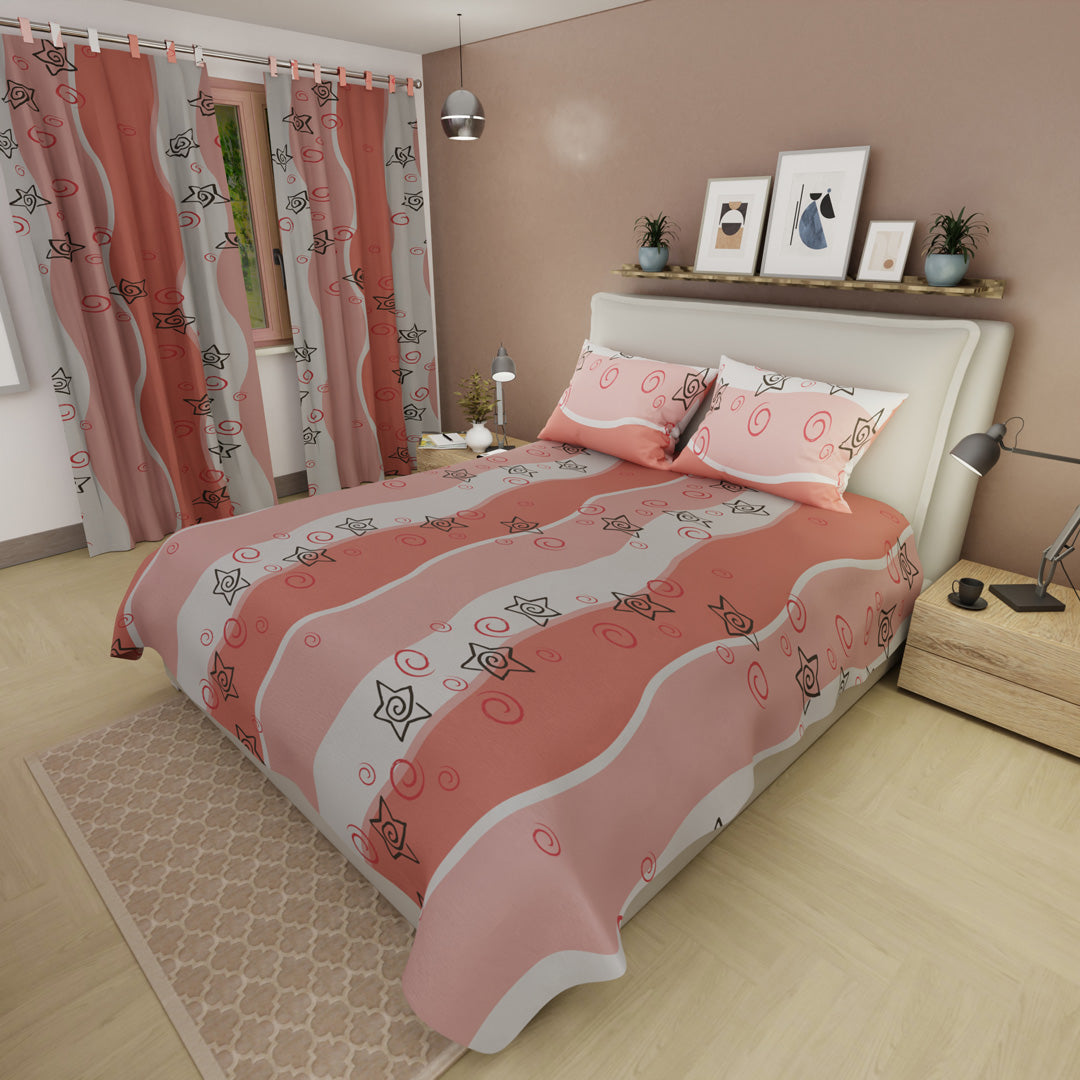 Juego De Sábanas Microfibra Suavizada Valerín Mandarina