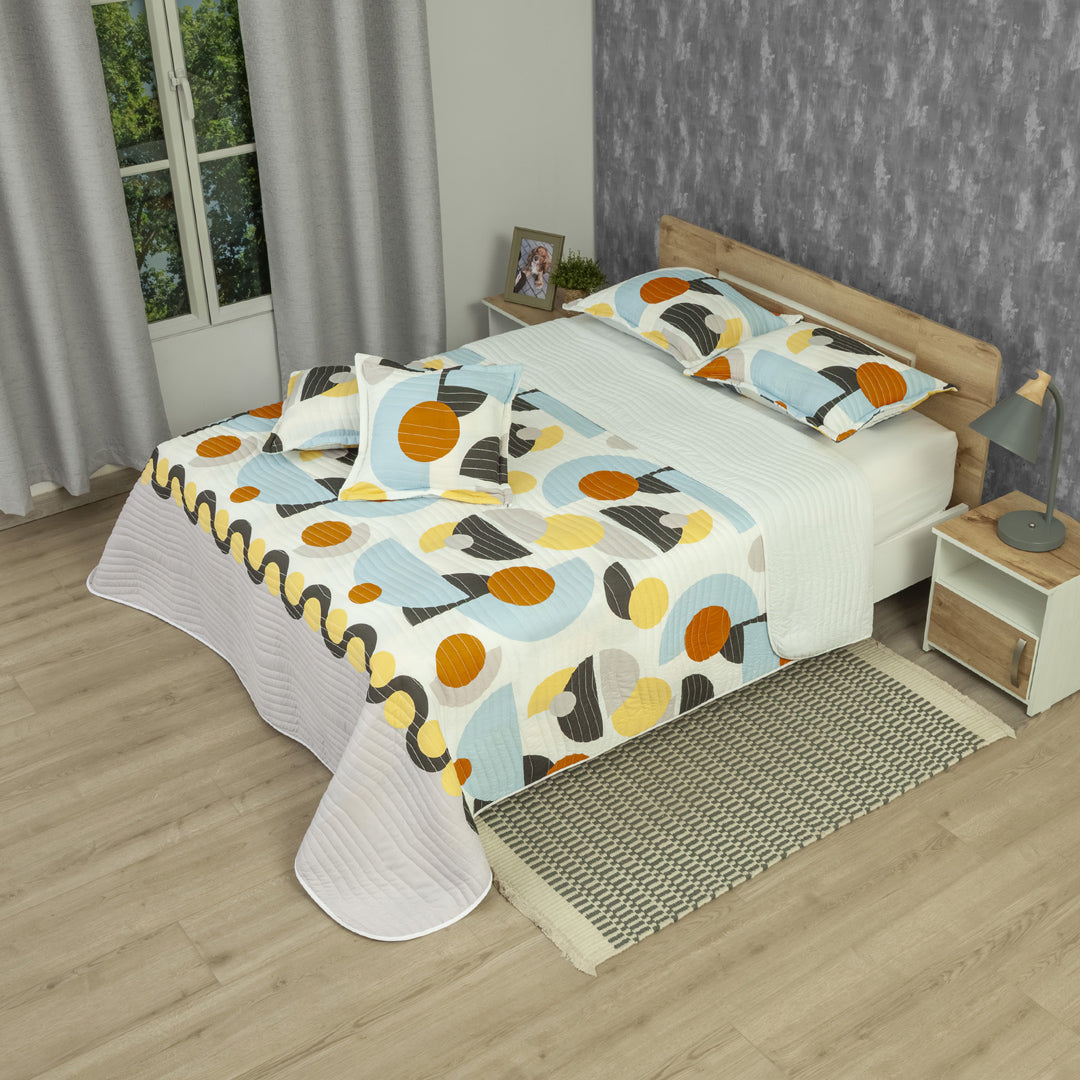 Cubrelecho Estampado Prensado Doble Faz Geo Balance
