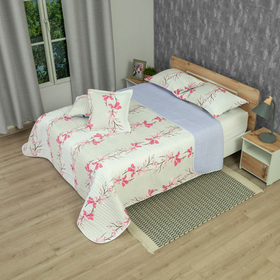 Cubrelecho Estampado Prensado Doble Faz Pure Garden