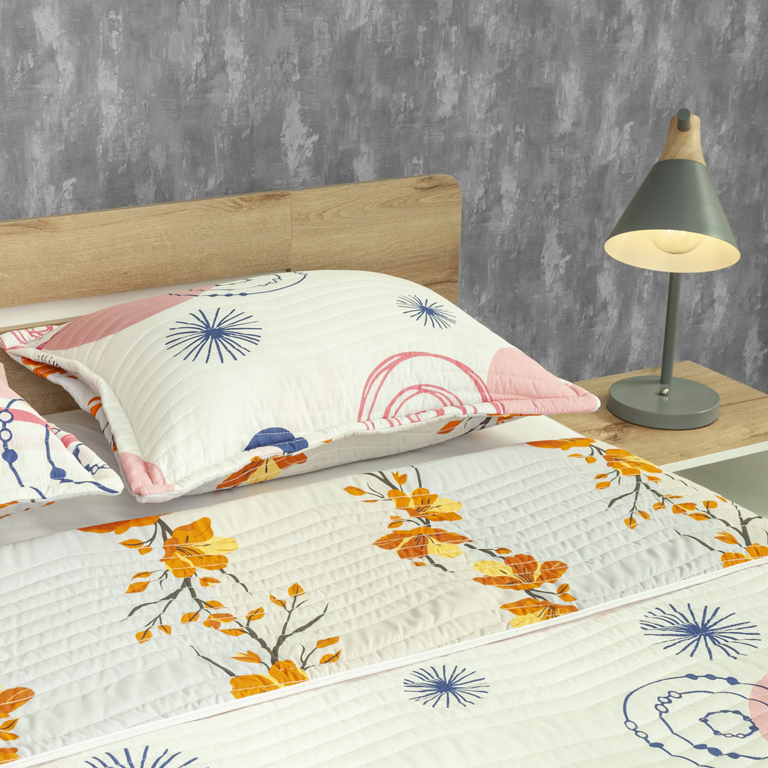 Cubrelecho Estampado Prensado Doble Faz Punto & Forma