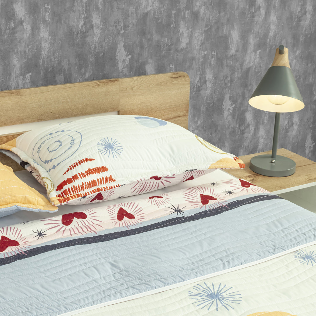 Cubrelecho Estampado Prensado Doble Faz Amoré Soft