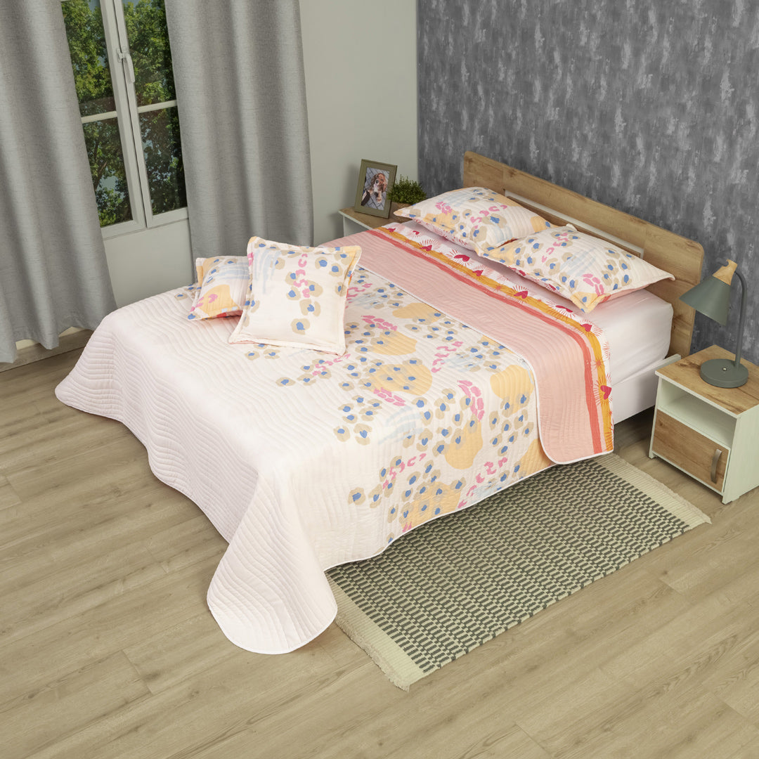 Cubrelecho Estampado Prensado Doble Faz Love Essence