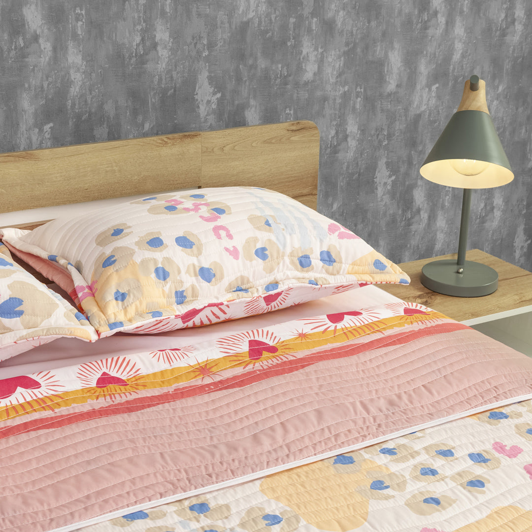 Cubrelecho Estampado Prensado Doble Faz Love Essence