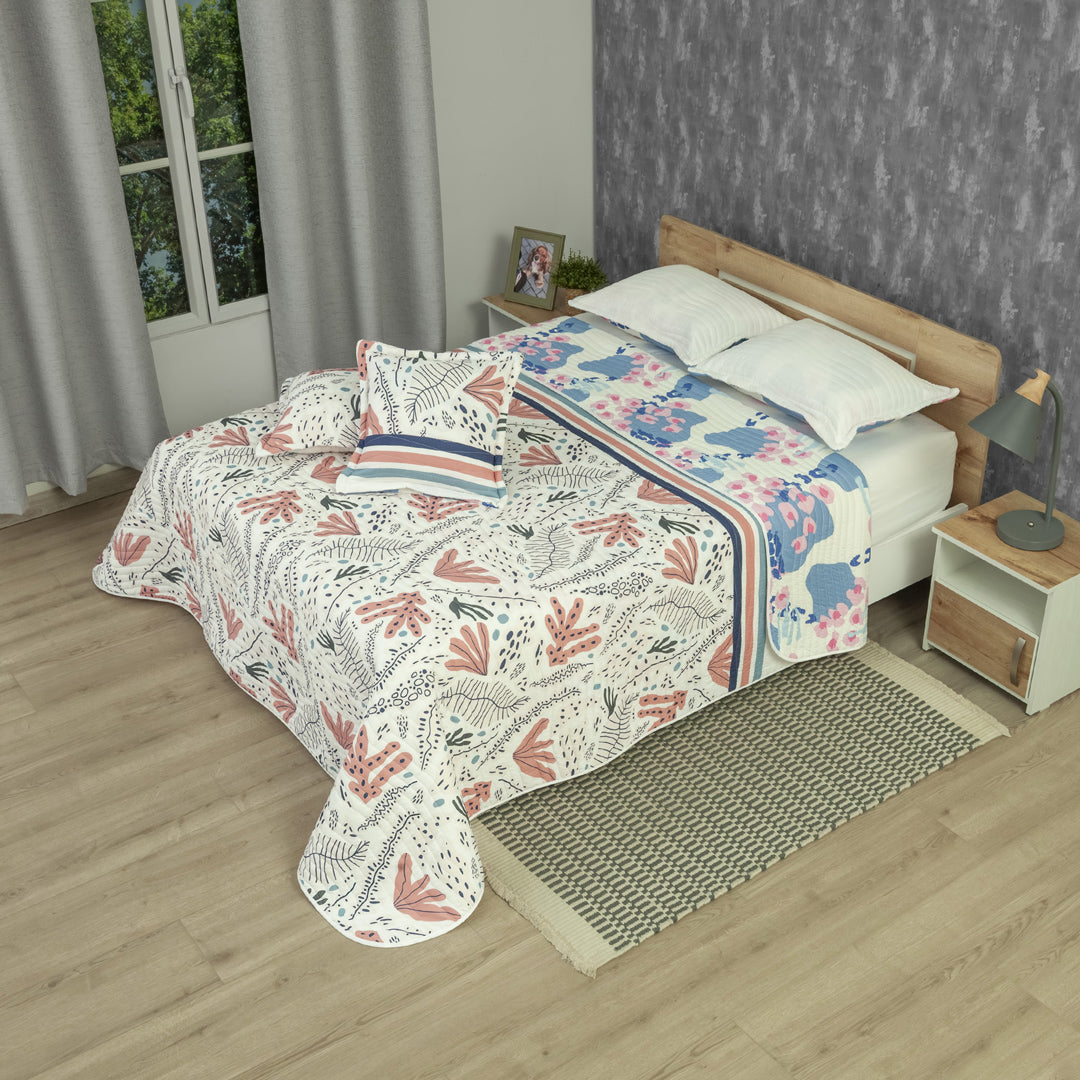 Cubrelecho Estampado Prensado Doble Faz Natura Balance