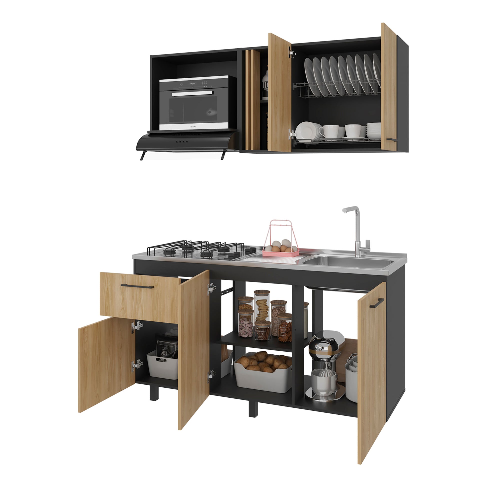 Cocina 150 Preston Der 84X145X52 Rta Wengue Fresno