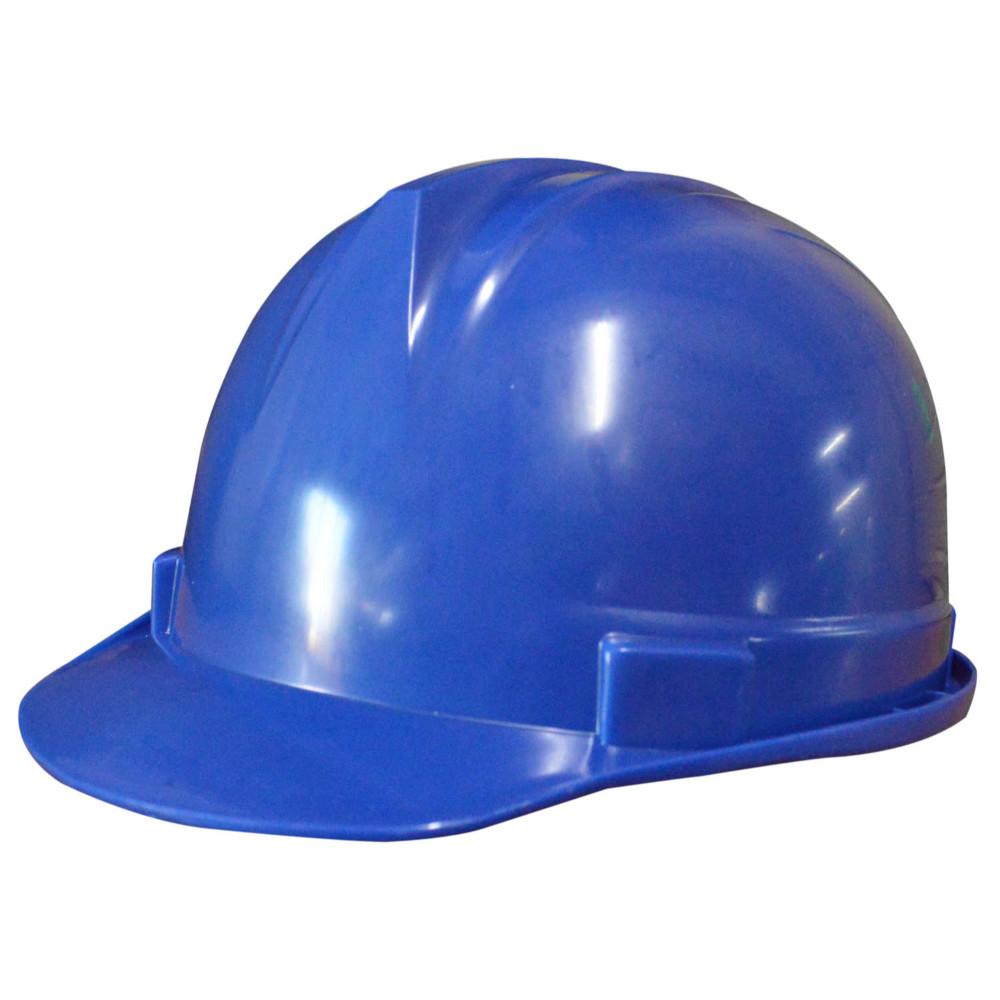 Casco Construccion Economico Azul Con Barbuquejo Sin Normaht50092