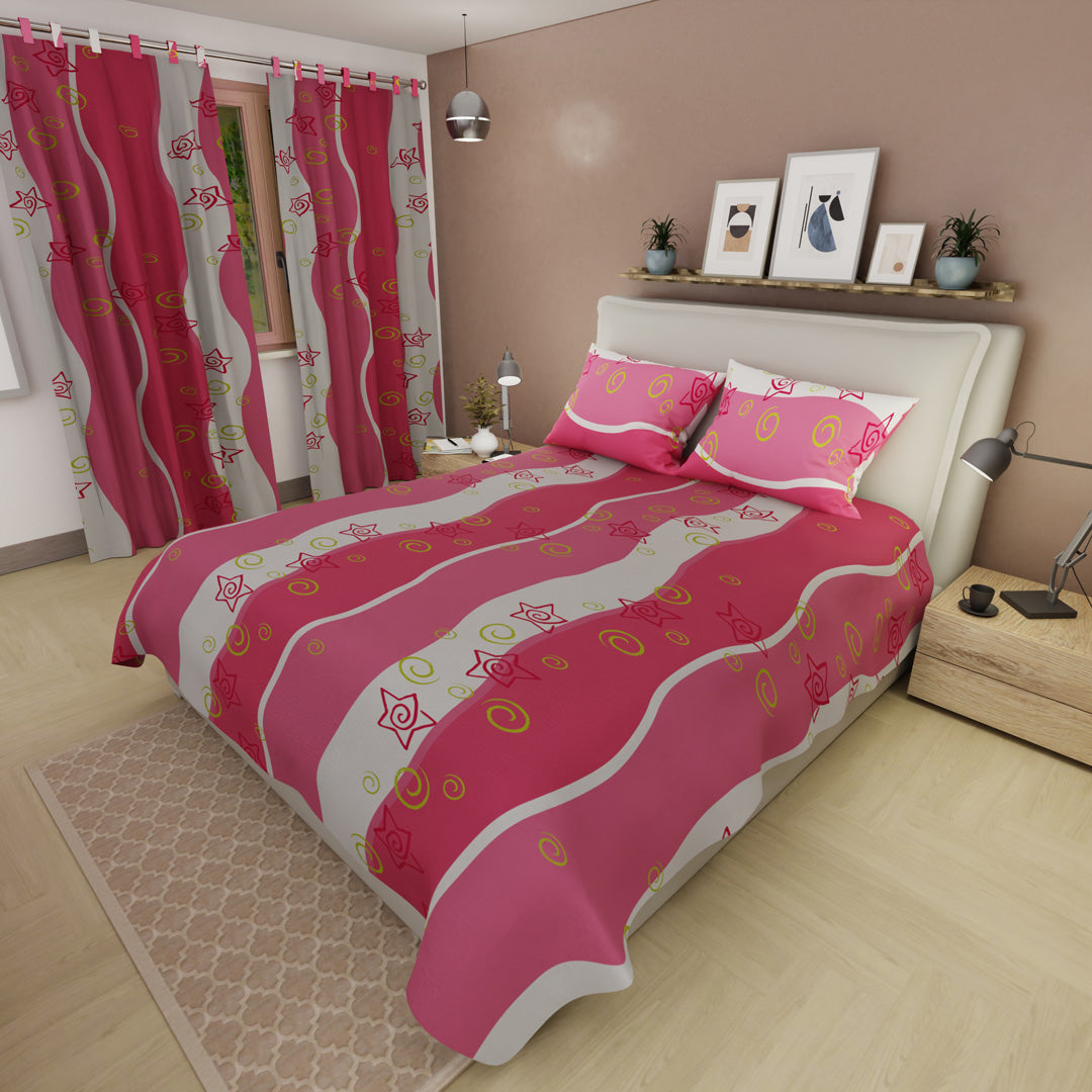 Juego De Sábanas Microfibra Suavizada Valerín Rosa