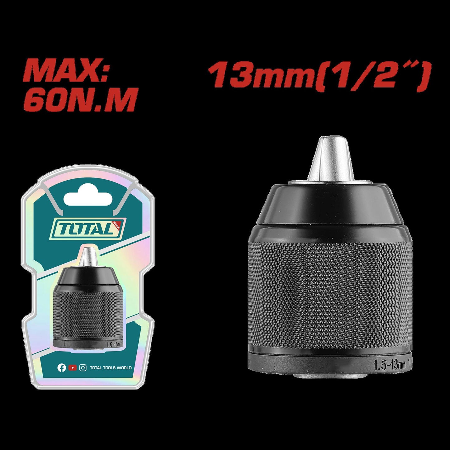 Mandril Taladro 12 13Mm  Super Total Tac4513201