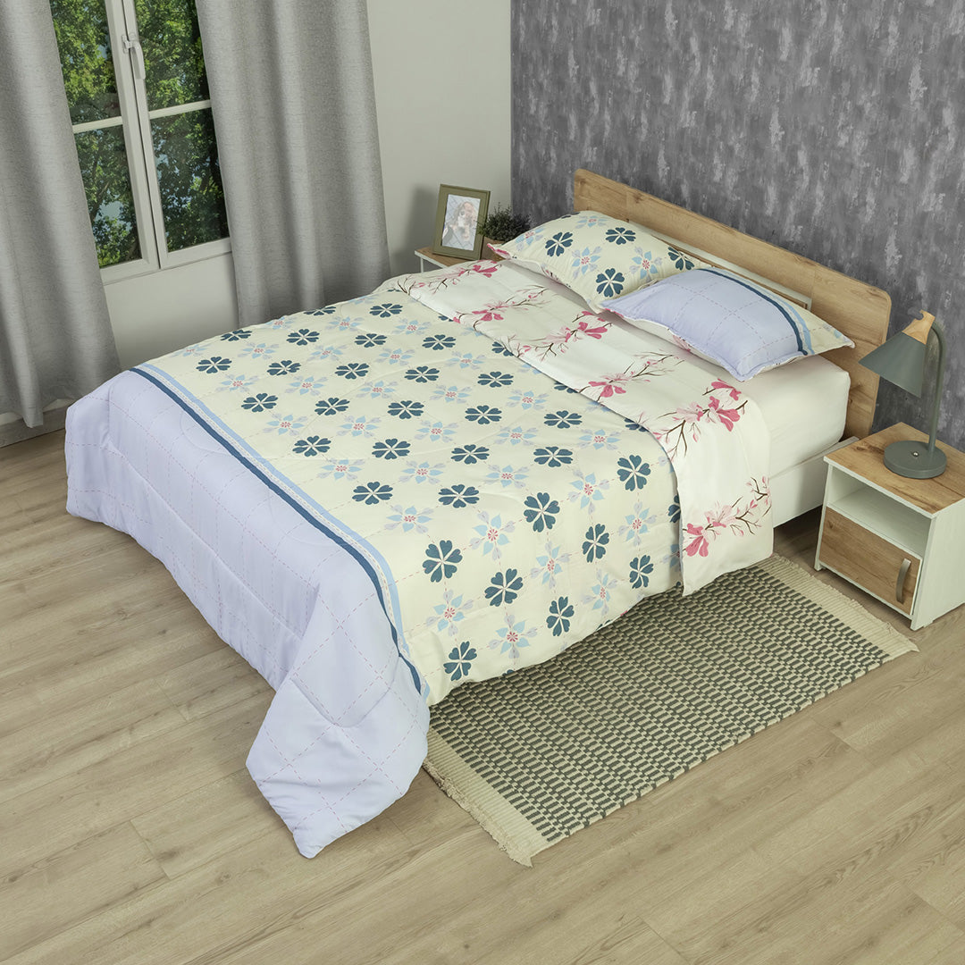 Cubrelecho Semiacolchado Doble Faz Pure Garden