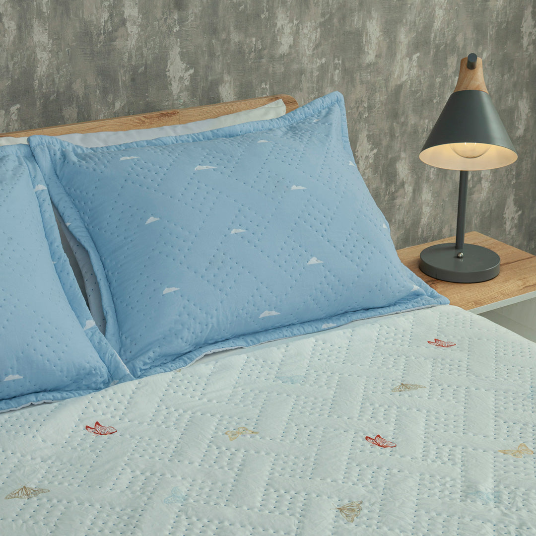 Cubrelecho Termosellado Doble Faz Cotton Sense  Jardín Celestial