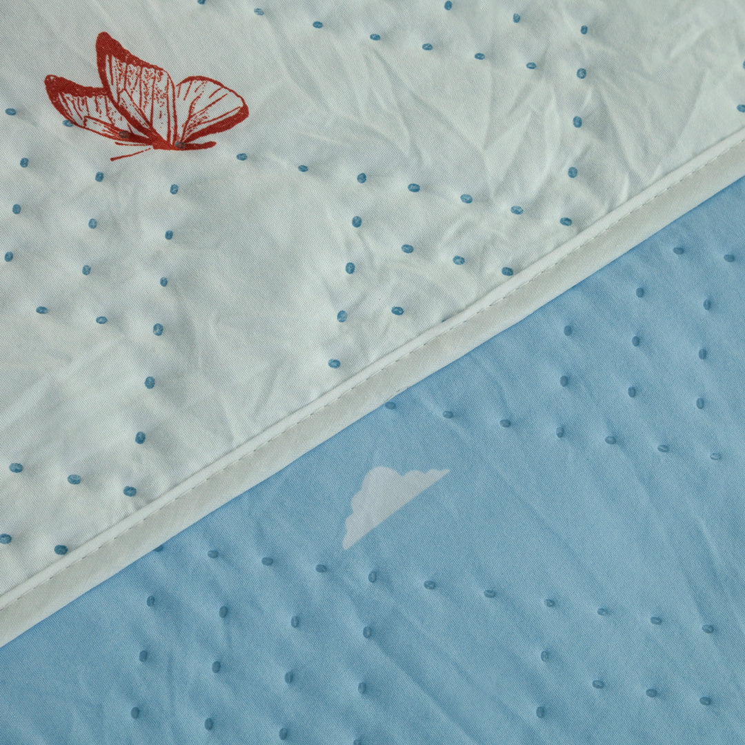 Cubrelecho Termosellado Doble Faz Cotton Sense  Jardín Celestial