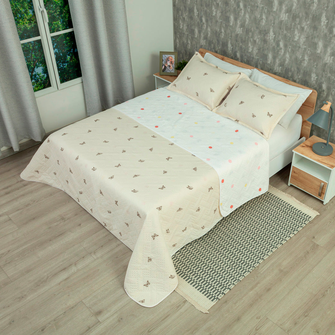 Cubrelecho Termosellado Doble Faz Cotton Sense Supreme Garden