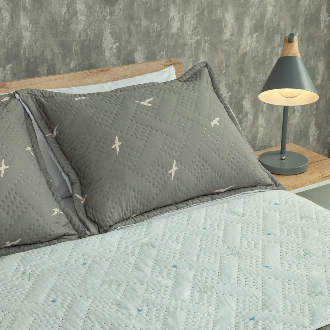 Cubrelecho Termosellado Doble Faz Cotton Sense  Ruta Del Mar