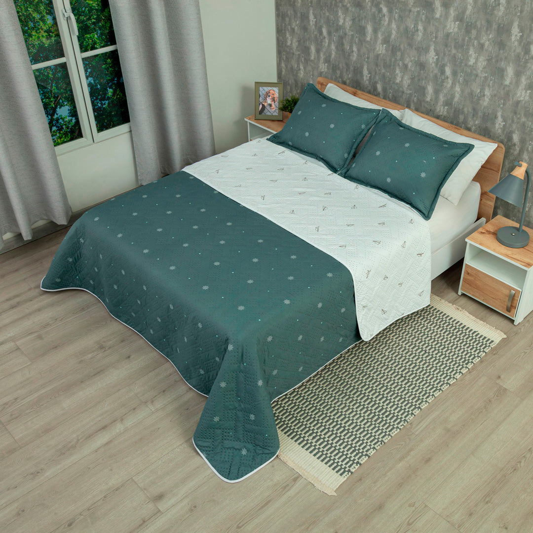 Cubrelecho Termosellado Doble Faz Cotton Sense Navega & Vuela