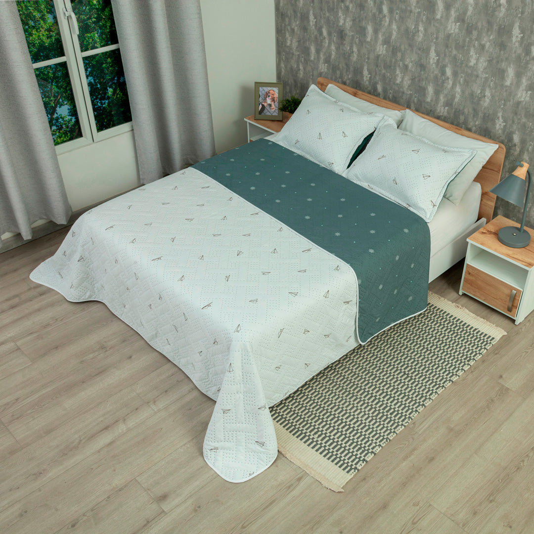 Cubrelecho Termosellado Doble Faz Cotton Sense Navega & Vuela