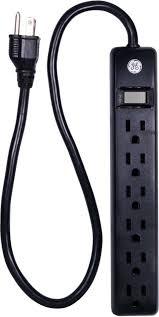 Toma Multiple General Electri 6 Salidas Negro Cable 2Ft Ge14831