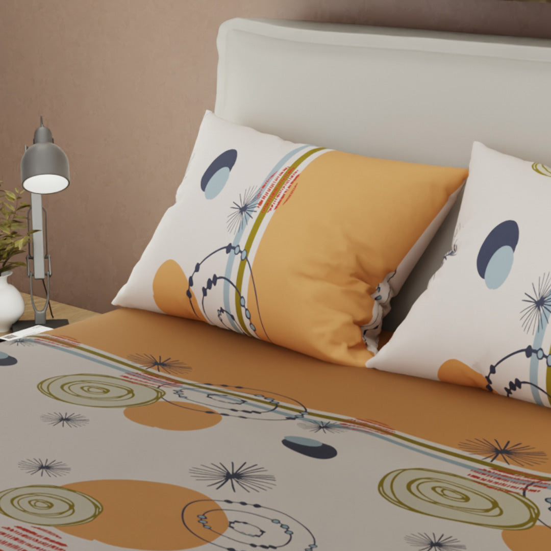 Juego De Sábanas Con Cortinas Urbanix Naranja