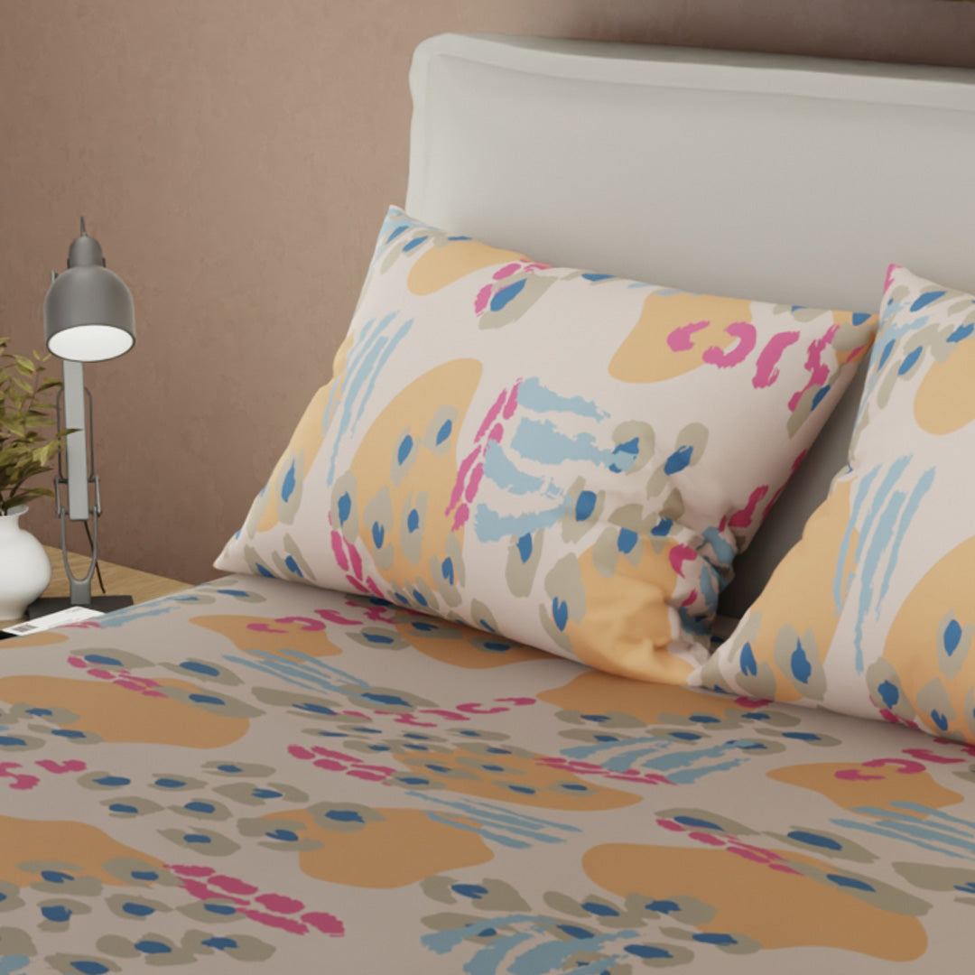 Juego De Sábanas Con Cortinas Balance Naranja