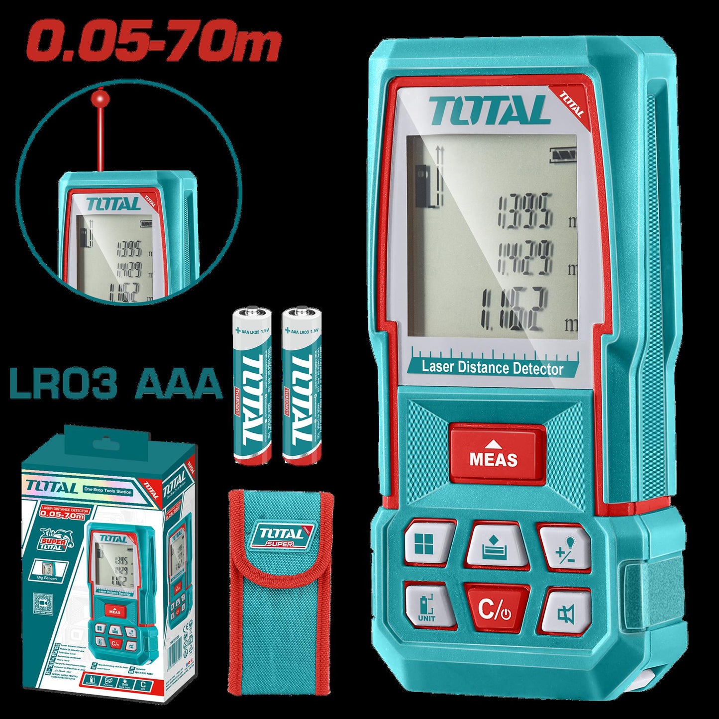 Medidor De Distancias Laser 60Mts Total Tmt57026