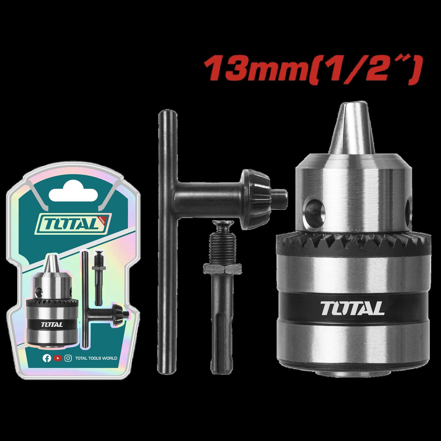 Mandril Taladro 12 13Mm  Adaptador De Sds Plus  Super Total Tac4513011
