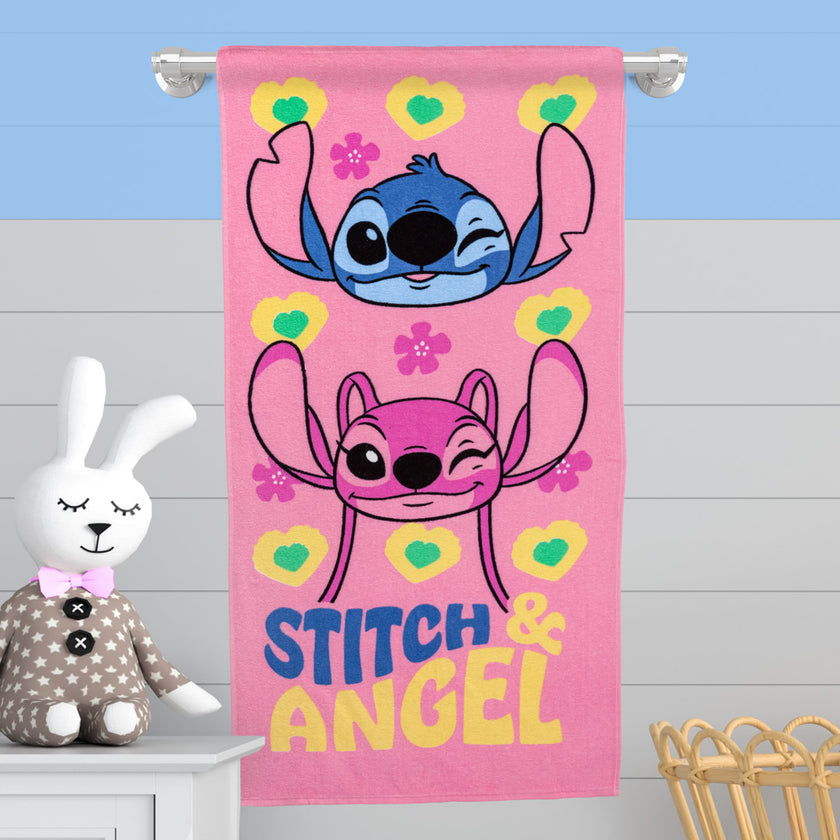Toalla Infantil 320 Gramos Stitch & Angel