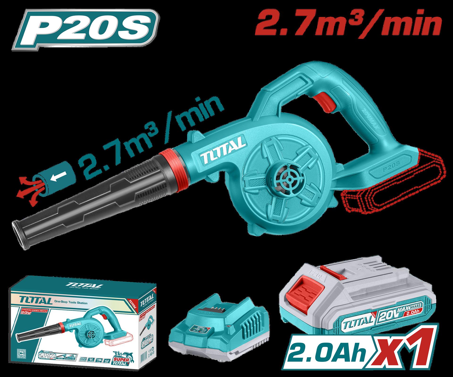 Sopladora Inalambrica 20V  Incluye 1 Bateria 20Ah Y 1 Cargador 20V Super Total Utabli200281