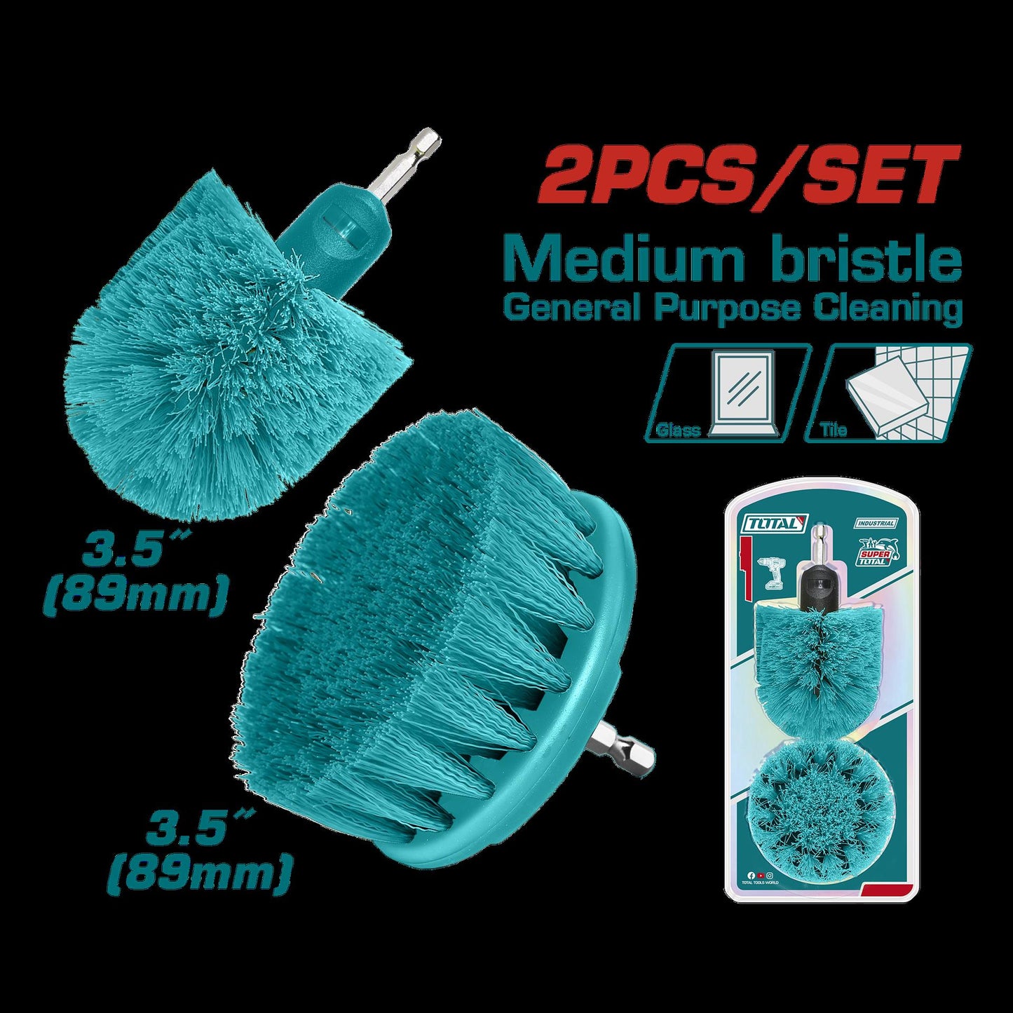 Set De Cepillo Para Taladro 35 Juego X 2 Pcz Industrial Super Total Tacm2335