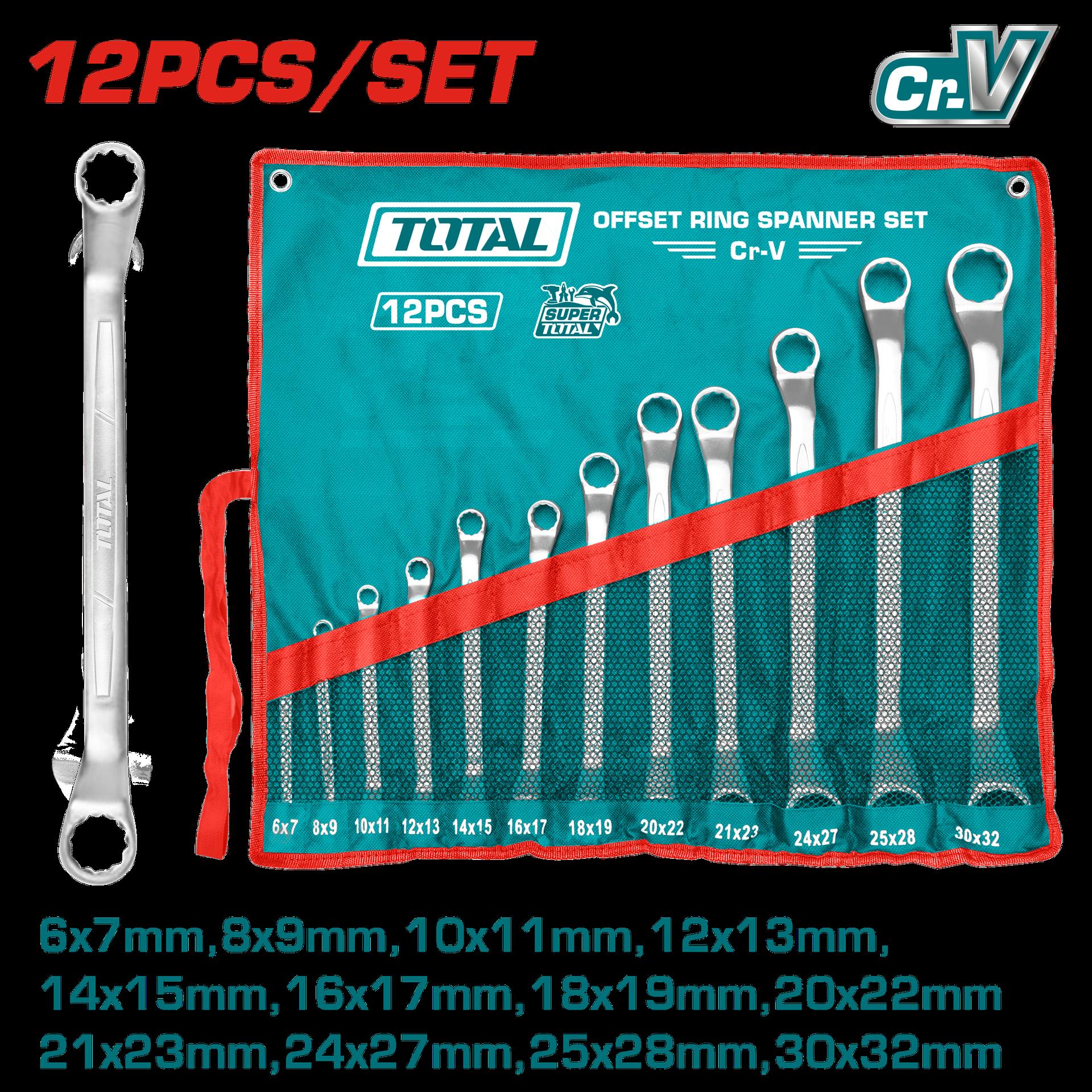 Llave Corona 632Mm Juego X 12 Pcz Industrial Super Total Tht1024121