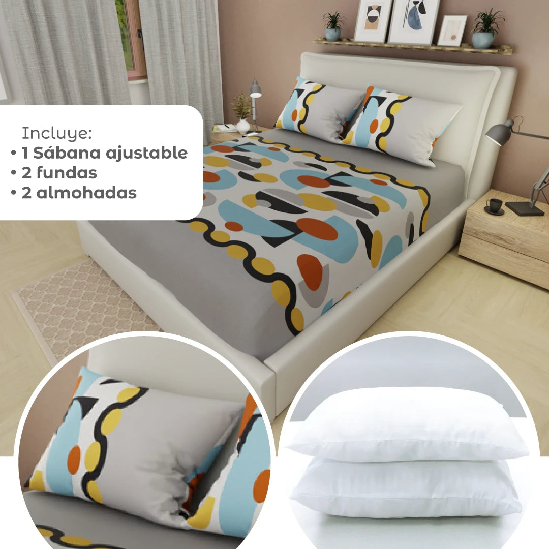 Combo 5 En 1 Gris - Azul