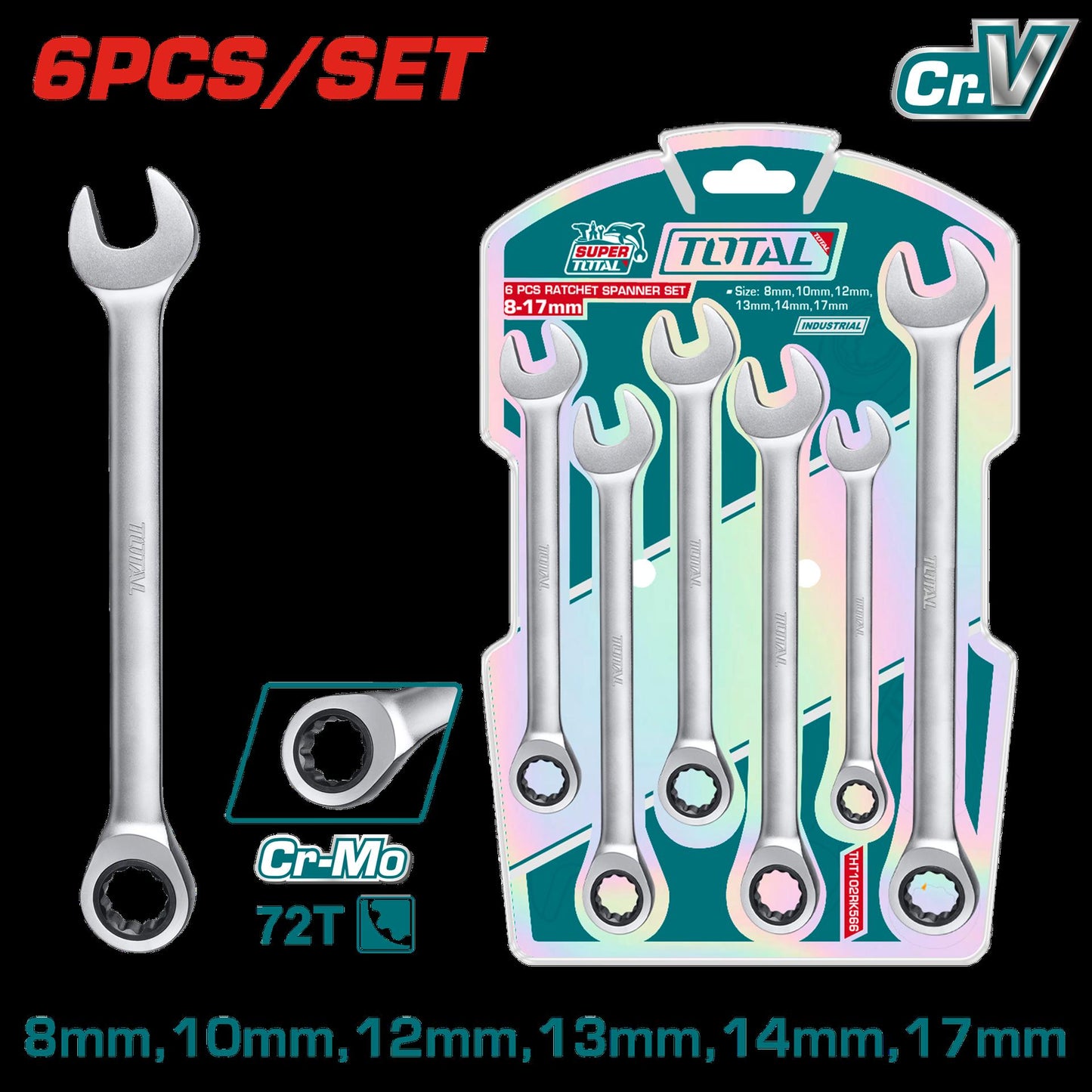 Llave Mixta Con Rache 817Mm Juego X 6 Pcs Tht102Rk566