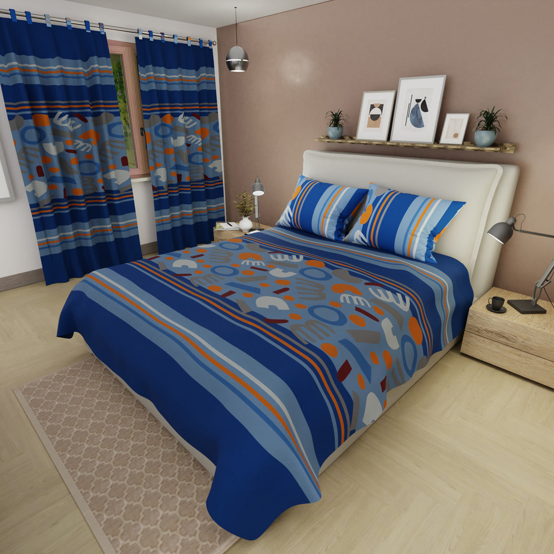 Juego De Sábanas Con Cortinas Cobalt Studio