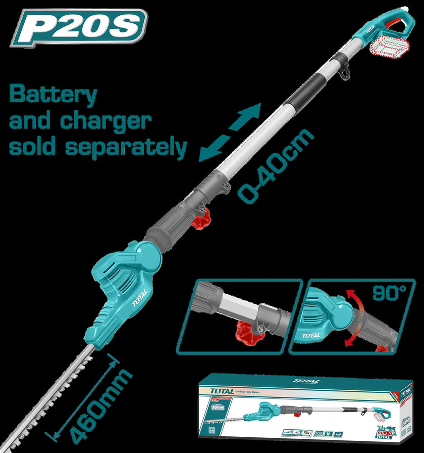 Cortasetos Inalambrica Expandible 040Cm 20V Cargador Y Bateria Se Venden Por Separador  Total Tpht201601