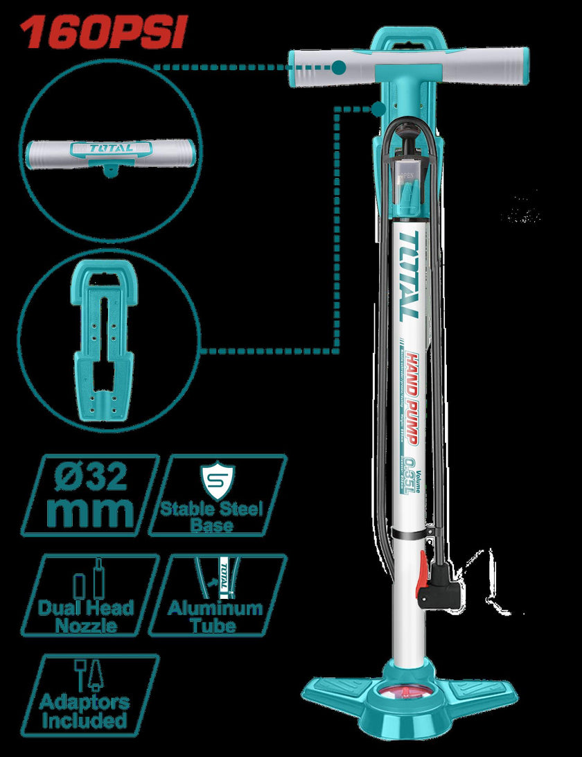 Inflador De Pie 160Psi Con Soporte Super Total Tmpp3201